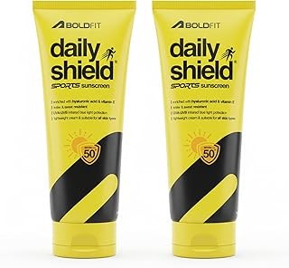 Boldfit Sunscreen Spf50 PA+++ Lightweight Cream Suitable For All Skin Types Sports Sunscreen For Men & Women UVA UVB IR Blue Light Protection Sunscreen Spf 50 For Oily Skin & Dry Skin 50gm Pack of 2