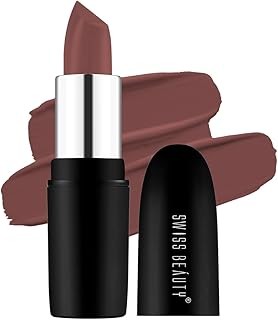 Swiss Beauty Pure Matte Creamy Lipstick | Non-drying, Highly pigmented Lipstick | Shade- Hazelnut, 3.8gm|