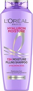 L Oréal Paris Moisture Filling Shampoo, With Hyaluronic Acid, For Dry & Dehydrated Hair, Adds Shine & Bounce, Hyaluron Moisture 72H, 340Ml.