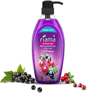 Fiama Body Wash Shower Gel Blackcurrant & Bearberry, 895 ml Family Pack, Body Wash for Women & Men with Skin Conditioners for Radiant Glow, Suitable for All Skin Types