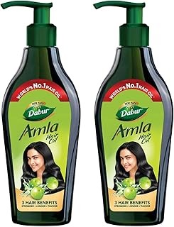 Dabur Amla Hair Oil - 1100ml (550ml x 2) | For Strong, Long and Thick hair | Nourishes Scalp | Controls Hair Fall, Strengthens Hair & Promotes Hair Growth