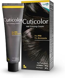 Cuticolor Permanent Hair Color Cream|Dr prescribed|Suitable for Sensitive Skin|Eco Mechanism for Preserving Scalp Health|No Ammonia|No PPD|Enriched with Portulaca & Boseivela Extracts(Black,Pack of 1)