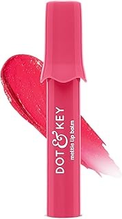 Dot & Key Meltie Lip Balm SPF 50+ With 2% Kojic & Vitamin C | Hydrates Dry, Chapped Lips, Lightens Pigmentation, Brightens Lips | With Shea & Mango Butters, Peptide Infused | Strawberry Glaze | 4g
