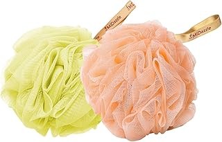 Midazzle Luxury Bathing Loofah Sponge Exfoliator Scrubber for High Lather Cleansing (Small, Pack of 2)