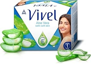 Vivel Aloe Vera Grade 1 Bathing Soap with Vitamin E for Soft Glowing skin, 600g (150g - Pack of 4), Soap for Women & Men, For All Skin Types